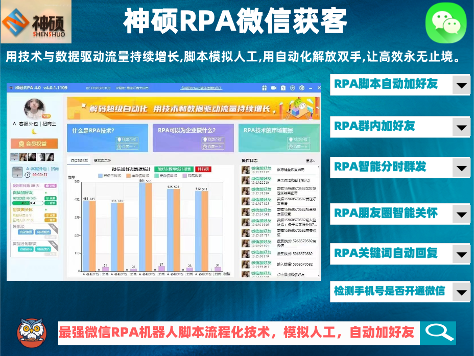微信获客(正版官方授权)—最强个人微信加人电脑PC获客软件,模拟人工RPA脚本自动化操作流程防封控
